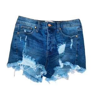 Celebrity Pink The Brat Junior Distress Cut Off Blue Jean Shorts Size 7/28